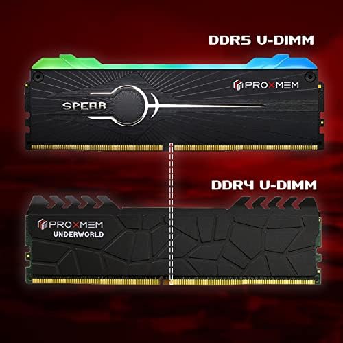 Proxmem Spear DDR5 RAM RGB 32GB 5600MT/S 1.2V CL36-36-36 288 PIN ערכת זיכרון שולחן עבודה-שחור | AMD Expo | אינטל XMP |